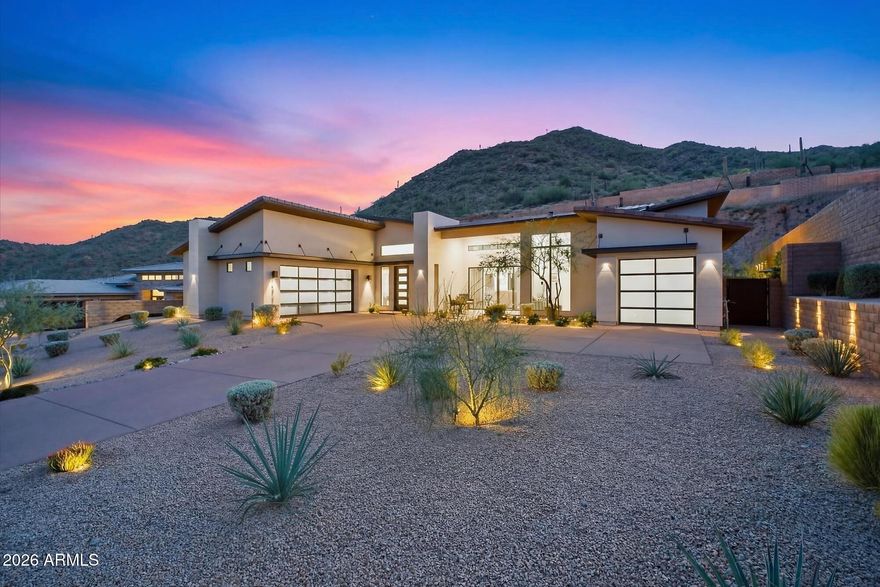 Welcome to an exceptional opportunity to own a refined desert retreat in the highly desirable Adero Canyon community--where luxury, privacy, and effortless living come together against the stunning backdrop of the Sonoran Desert. Perfectly suited as a full-time residence, seasonal escape, or lock-and-leave sanctuary, this home offers a seamless blend of upscale comfort and low-maintenance convenience just minutes from Scottsdale and Fountain Hills.

Positioned on a wide, premium lot with no direct rear neighbors, this east-facing, single-level residence captures unobstructed mountain views while offering natural sun protection and a heightened sense of tranquility. The highly sought-after Adelman floorplan features 3 bedrooms, 3.5 bathrooms, and a dedicated office, all thoughtfully designed with soaring ceilings, expansive windows, and a layout that embraces seamless indoor-outdoor living.

At the heart of the home, the chef's kitchen is both functional and striking, showcasing Sub-Zero and Wolf appliances, an oversized granite island, custom cabinetry, and a spacious walk-in pantry.......ideal for both entertaining and everyday living. A host of premium builder upgrades further elevate the experience, including whole-home audio, Control4 smart home automation, and beautifully appointed bathrooms that reflect both style and intention.

Step outside to a private backyard masterfully designed by Creative Environments, creating a true resort-style setting. Thoughtfully curated for both relaxation and entertaining, the space features a pool, heated spa, elegant travertine flooring and privacy.

Beyond the home itself, Adero Canyon offers a lifestyle that is both serene and connected. Residents enjoy close proximity to hiking and biking trails, world-class golf, dining, and shopping, along with easy access to Shea Boulevard. Just moments away, ADERO Scottsdale Resort, Autograph Collection and The Club at ADERO provide an elevated lifestyle experience with wellness amenities, fitness classes, tennis and pickleball courts, resort-style pools, spa services, and curated social events.

This is desert living at its finest, where thoughtful design, premium upgrades, and an unbeatable location come together to create a home that is as functional as it is inspiring.