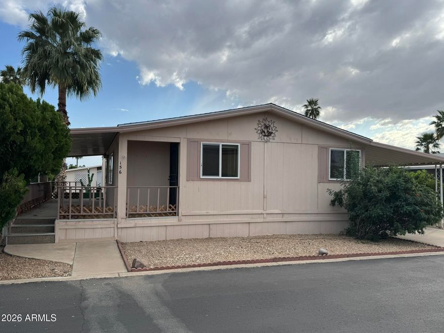 Nice 2bedroom located in community of Rose Garden, an adult community with many activities! Home is very open floor plan, has had upgrades over the recent years, Windows newer, AC 2021, per prior listing roof is less than 10yrs old.  Large storage shed, roomy deck and laminate flooring throughout.  Priced right.  Lender owned home.