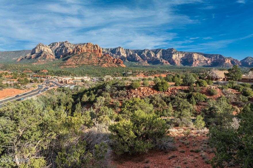 Stunning elevated hillside lot in the highly sought-after Rolling Hills Estates in West Sedona, offering breathtaking panoramic views of the iconic Red Rocks. This beautiful property sits high above surrounding homes, providing exceptional wide-open vistas and an ideal setting for a custom luxury residence. No timeline to build, allowing you to purchase now and build at your convenience. Low annual HOA dues. Within approximately 250 yards of the National Forest trail system and within walking distance to nearby restaurants, grocery stores and shops. An incredible opportunity to secure a premium view lot in a prime Sedona location. Two lots available: Lot 82 - 230 Barcelona is offered at $195,000. Lot 83 - 210 Barcelona is offered at $225,000. Combined lots ($420K) in MLS: 6993802.
