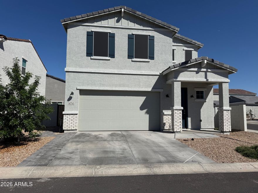 Come view this beautiful two story home.  This 3 bedroom, 2 and 1/2 bathroom home comes with fully upgraded Granite Countertops, Tile flooring throughout and upgraded carpet in the bedrooms! 36 inch Cabinets in the kitchen with a kitchen island.  Fully landscaped backyard.  This community includes a pool, putting green, playground, dog park, pickleball courts, basketball hoop and walking trails inside the gated community. Seller is related to listing agent.