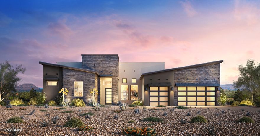 Sales Office & Model (Desert Willow) Now Open - 240 Hillside Vista Dr., Sedona, AZ 86336. Nestled in a hillside community of new luxury homes, Home sites ranging from .75 up to 1.75 acres and offers single-story floor plans. This award-winning design emphasizes seamless indoor-outdoor living. The open-concept great room, kitchen, and breakfast area feature 14' ceilings and lead to a spacious covered patio with forest setting. A grand 20' multi-slide pocket door enhances the expansive great room. The private multi-generational suite includes a living area, bedroom, and full bathroom. Set on an 0.87-acre home site, the home backs to Coconino National Forest. Buyers can still personalize interior selections at the Design Studio.