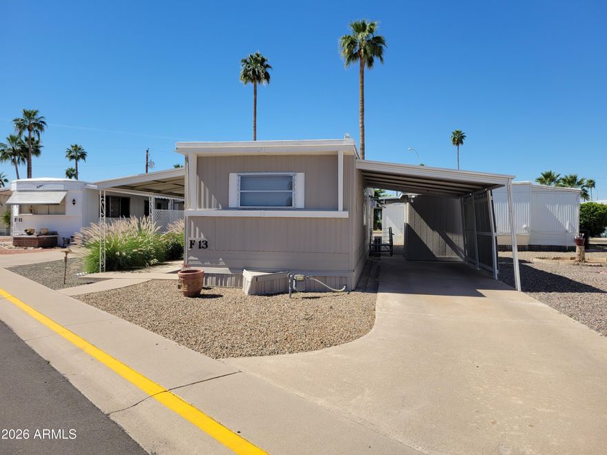 Adorable, upgraded two bedroom home in the gated, active, 55+ community of Trail Riders Ranch! Perfect for snowbirds or year round residents! This home features hard floors throughout,  a spacious storage shed, ample natural light, and more! Meet your neighbors at regular community events or lounging by the community pool! Located in the heart of Mesa, enjoy all that the surrounding community has to offer! Option to have the home come fully furnished!