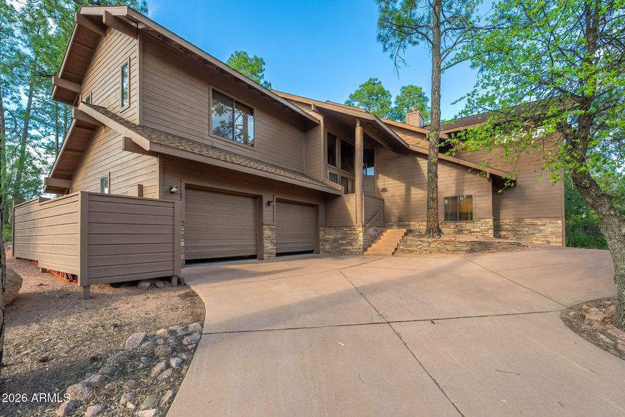 Located within the gates of Chaparral Pines Private Golf Country Club and perfectly positioned on the 9th fairway, this home offers nice golf course views and a true mountain retreat feel. Enjoy the outdoors year-round from the large covered backyard patio, surrounded by mature pine trees that provide both beauty and privacy.

Inside, the home features a warm, cozy cabin ambiance with several recent upgrades, including a newly renovated downstairs bathroom and updated kitchen countertops. The garage has been enhanced with a new epoxy floor for a clean, polished look.
As an added bonus, furnishings and a golf cart with a new battery are included in the sale, making this a turnkey opportunity to start enjoying the Chaparral Pines lifestyle right away.