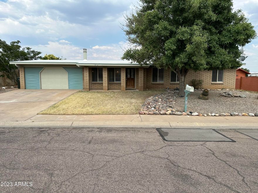 This 4BD/2BA/1CG, 1582 sq. ft. home is centrally located in Sierra Vista, AZ near Fort Huachuca, Canyon Vista Medical Center, shopping, and schools. This home has new kitchen butcher block counters and shelves, freshly painted cabinets and walls, new granite bathroom counters, and new flooring! The home includes an eat-in kitchen with peninsula seating, a nice washer and dryer, and backs up to vacant lot with Culver's in walking distance. Call today!
