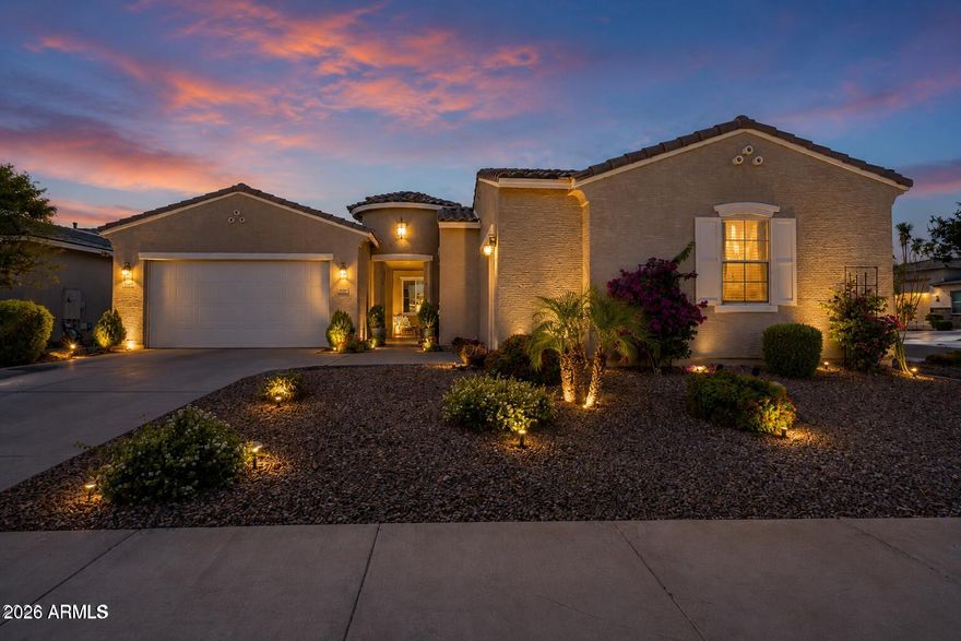 10k SELLER CONCESSIONS upon accepted offer. Meticulous home checks all the boxes! 4CAR EXTENEDED GARAGE! As pristine as a New Build with all the expensive finishes. Discover your desert retreat in this beautifully designed single-story home, where elegance meets comfort! Step inside to discover an inviting open concept layout, Marble-look tile floors provide a seamless flow throughout. Selling points include an upgraded gourmet kitchen features quartz countertops, a generous island and walk-in pantry--perfect for both cooking and entertaining. The master suite offers luxurious ensuite bathroom, complete with dual sinks, Granite counters, a spacious shower and 2walk-in closets. Step outside to your backyard sanctuary, fully landscaped with a sweeping covered patio with mechanical sunshades
