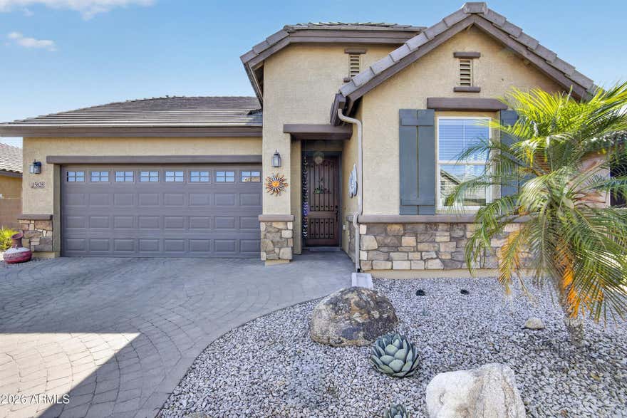 YOUR DREAM HOME!!
Beautifully updated active adult home that shows like a model! This 2-bedroom + den, 2-bath home features a gourmet kitchen with quartz countertops, upgraded cabinetry, and designer finishes throughout. Tile flooring flows seamlessly throughout the home, with beautifully updated bathrooms and modern touches in every room. Enjoy Arizona living in the private backyard oasis complete with sparkling pool, built-in BBQ, and spacious patio for entertaining. Paver driveway adds great curb appeal to this move-in ready gem!