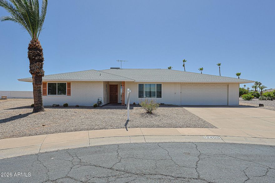 Investor opportunity in Sun City! This 2 bed, 2 bath Cranbrook model offers 1,921 sq ft on an oversized cul-de-sac lot with strong upside potential. Ideal for remodel, resale, seasonal rental, or long-term investment in a highly desirable active adult community. Features include a large Arizona room, inside laundry, attached direct-access garage, and flexible floor plan ready for updates. Sun City amenities include golf courses, recreation centers, pools, fitness facilities, pickleball, clubs, and more. Great value-add opportunity in a sought-after 55+ community!