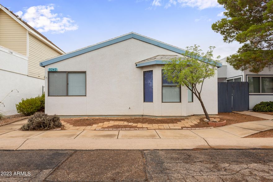 Take a look at this HOME! 3 bedrooms and 2 bathrooms with a bonus room off the master. Bonus area is perfect for sitting room, crafts, gym the options are endless.  Inside has hard floors through out. Fenced backyard with double gate to your private 2 car carport. Great covered patio. Located in Desert Shadows subdivision, so enjoy the community pool without the maintenance. Located on a street with limited traffic but close to all the amenities of town.