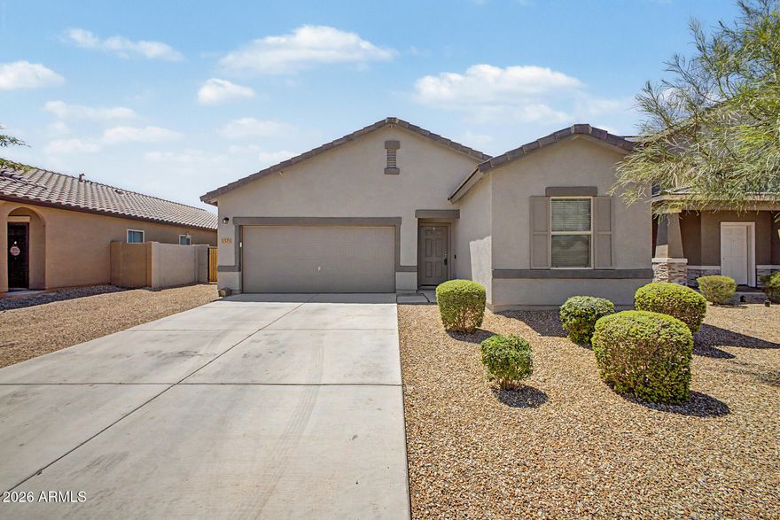This home has everything you WISH came with new builds- fully finished landscaping in front and back, custom designer paint, EPOXY garage, and RV GATE! The interior showcases bright and spacious living areas ready to bring you joy, featuring high ceilings to enhance the sense of space. The kitchen comes equipped with everything to make home cooking a breeze, including ample cabinets, plenty of counter space, and appliances included. The main bedroom is a true retreat, offering a private bathroom and a walk-in closet for easy organization. The backyard is complete with an extended covered patio perfect for relaxation, and plenty of space for outdoor fun!