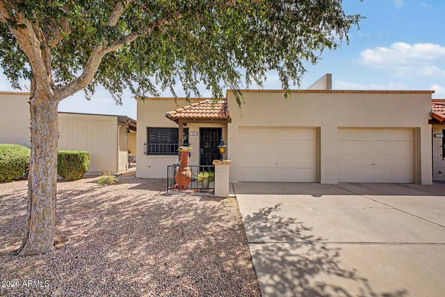 Charming single-story condo in Sunland Villas at Sunland Village is now on the market! Great location close to restaurants, shopping, parks, and golf! The interior showcases bright and inviting living areas with brand new carpeting underfoot, tile in all the right places, plenty of natural light, and a soothing palette that makes you want to stay. The kitchen is complete with custom cabinetry, ample counter space, and built-in essentials for a seamless cooking experience. Perfect for those looking for comfort and easy-maintenance living, this gem offers 1 bedroom with a spacious sitting room and 1 bathroom. Don't forget to visit this vibrant adult community's pool, spa, and clubhouse to fill your days with fun! Welcome home!