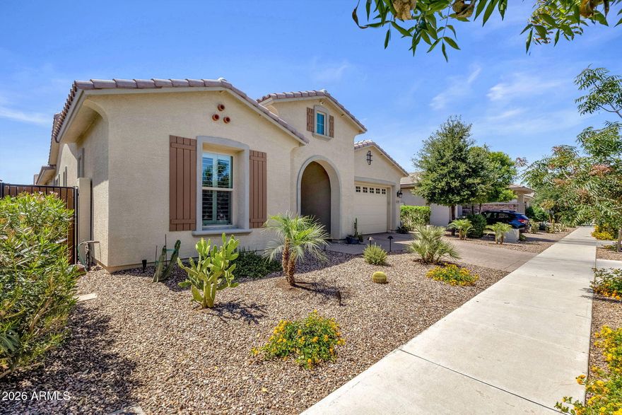 Impeccably maintained and better than new, this single-level Queen Creek home offers a perfect blend of style, comfort, and functionality. Gently lived in, the home showcases a well-designed layout and a beautifully appointed kitchen that anchors the open-concept living space, ideal for both entertaining and everyday living.  The smart floor plan provides a seamless flow throughout, creating a spacious yet inviting atmosphere. Step outside to enjoy a private backyard complete with a sparkling pool, offering the ultimate Arizona lifestyle.  Ideally located near Queen Creek's top shopping, dining, and amenities, with convenient access to Gilbert and major freeways, this home combines peaceful living with everyday convenience.  Perfect for first-time buyers or those seeking a low-maintenance, move-in ready home in a highly desirable area.