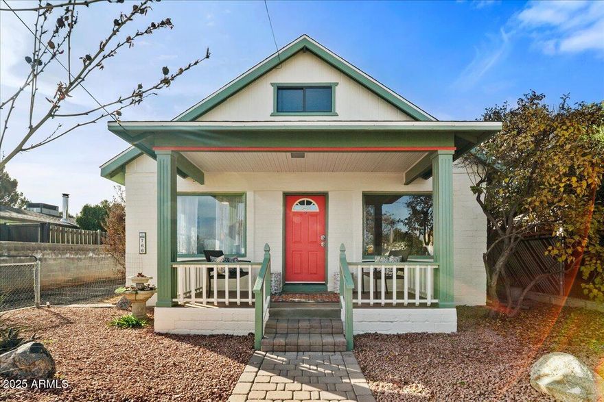 Two homes and a buildable lot in the Heart of Old Town Cottonwood!! This versatile commercially zoned property features a 3/1 main home and a separate 2/1 guest house, + a buildable lot!! The 864 sq. ft. guest house is a consistently booked AirBnB Guest Favorite! This property offers endless potential!! You are perfectly positioned just a 5-minute walk from the premier shops, dining, and hiking trails of the Old Town Cottonwood District. Whether you are looking for a multi-generational setup or a high-yield investment in a top Arizona tourism hub, this historic property delivers. Both homes feature coded entry for easy access. The 5 star short term rental is turn key- fully furnished including business license  & main house furnishings are available.