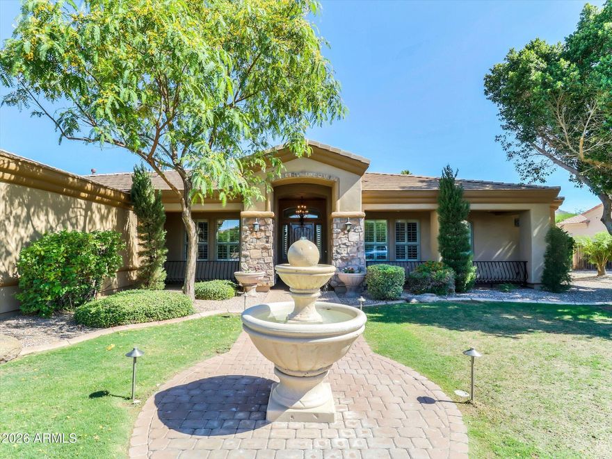 This Fabulous Custom Built Home in a small gated community w/only 13 lots.  Custom Home has 3,973 sq ft 12' Ceiling LV/Dining Room and 10' in rest of the living areas; w/oversized play pool (recoated pebble tech & new filter); outdoor grill; two patios; pavers; large grass area.  The inside is just as beautiful w/4  bedrooms in a split floor plan.  Jack & Jill bathroom.  Master has large sitting area; exit door; two walk-in closets & large double vanity bathroom. The large kitchen/dining area off the family room w/fireplace.  Granite counter tops w/ backsplash & custom cabinetry.  Northern exposure to formal living/dining & family room.  Newly installed 2- AC units; house heater; Water heater; fresh paint inside & out. Office/5th bedroom (add door) space & potential media/game room.