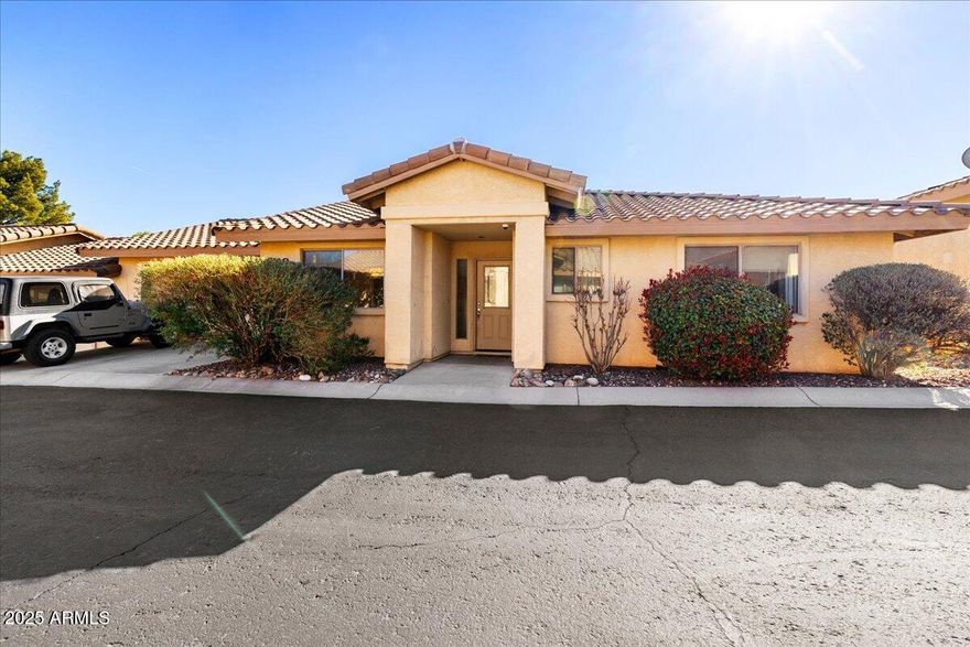 Welcome to this well-maintained 2-bedroom, 2-baths single-level home in Cottonwood, AZ. Built in 2006, this property offers 1,263 sq ft of comfortable living space. The open floor plan features vaulted ceilings that bring an airy, spacious feel & ample natural light to the main living area. Kitchen includes breakfast bar, offering casual seating & a natural flow between the cooking and living spaces. Primary suite includes walk-in closet & en-suite bath, providing a separate, private retreat from the second bedroom. The roof is only 3 years old, installed in October 2023, offering buyers peace of mind and added value. Attached 2-car garage provides direct interior access & plenty of room for vehicles, storage, or workshop setup. Laundry area is located off the garage, PLEASE SEE MORE...... CONTINUED.... The laundry area is located off the garage, keeping it separate from the main living space.
Situated in the heart of Arizona's Verde Valley, Cottonwood offers a relaxed lifestyle with convenient access to local restaurants, shopping, and award-winning wineries along the Verde Valley Wine Trail. Outdoor recreation is just minutes away, with Dead Horse Ranch State Park, Tuzigoot National Monument, and the Verde River nearby -- and the red rocks of Sedona and historic Jerome both within a short drive.