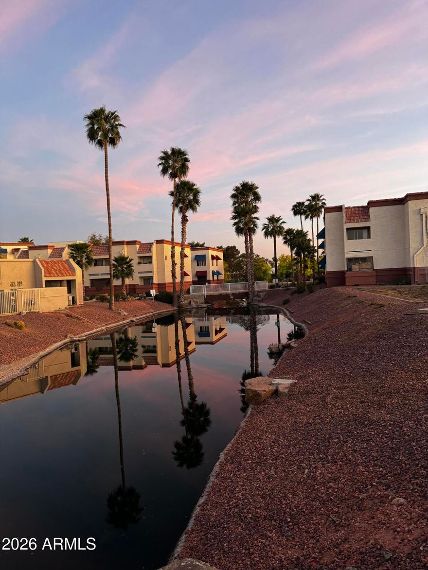 Enjoy beautiful Arizona sunsets and mountain views from this well-located unit. The screened-in balcony offers a comfortable outdoor space to relax and take in the scenery year-round.
The unit features a functional layout with good natural light and is ready for a buyer to update to their own style. A great opportunity for a first-time buyer, seasonal resident, or investor seeking value and upside potential.
Conveniently located with easy access to Loop 303 and just a short drive to the rapidly growing North Valley tech corridor, including major semiconductor developments and employment centers.