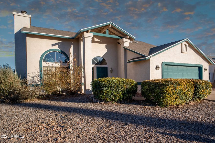 Beautiful 4 bed, 2.5 bath, 2 story home nestled in the desirable Shadow Ridge subdivision. This corner lot home offers so much potential! Primary bedroom is downstairs and offers a walk in closet, dual sinks in bathroom and a private backyard access. Additional half bath downstairs is perfect when entertaining.  Two Story ceilings in living room with beautiful windows offer an abundance of natural light. You will love living in this cozy neighborhood that is close to schools, shopping and only minutes for Fort Huachuca.