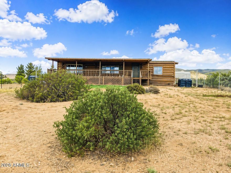 Exquisite panoramic views, unmatched privacy, and distinctive charm define this serene 3-bedroom, 2-bath desert retreat in Prescott, Arizona. Set on 2 private acres, the property offers a rare blend of peaceful nature and quiet community connection, with easy asphalt access from Ambassador to Royal Bey and fiber optic availability. Every inch has been thoughtfully maintained, creating a true turn-key opportunity. A Geo Dome adds versatility for guest space, creative use, or a peaceful escape under the stars. Recent updates include a new roof (April 2026) and updated engineering certificate, offering both beauty and confidence in ownership.