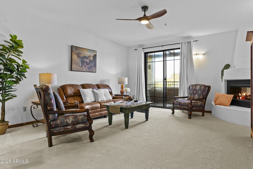 LOOK AT THIS! Very sought after location in this subdivision! This Condo has absolutely STUNNING VIEWS of mountains and Desert Forest golf course. Inside the condo Luxury meets Comfort. Brand NEW Carpet (Stain resistant and pet friendly too!) ALSO, in next couple of weeks... NEW white shutters will be installed on the windows. Beautiful Fully Furnished w/ 2 very large bedrooms, 3 full baths, 2 patios, updated kitchen with new SS Appliances. Bathrooms have new TOTO Toilets. Brand new high end carpet along with brand new white shutters on all the windows. The Arcadia doors have custom white drapes for added privacy. New recessed LED lighting in kitchen and dining room. The list goes on with this beauty.