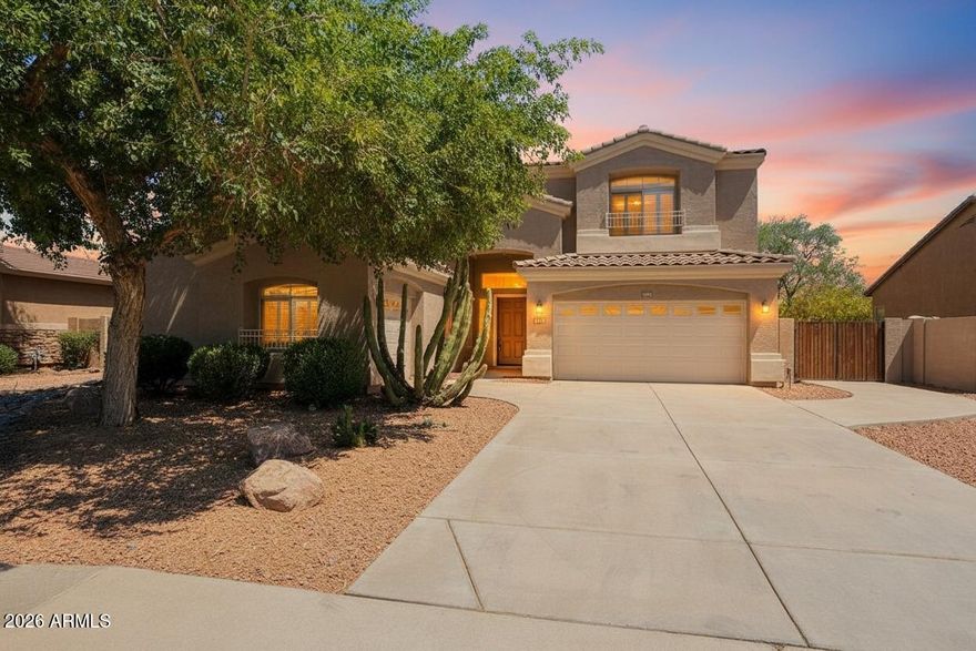 UNICORN ALERT! Come check out this spectacular home! Located on a quiet street across the street from the open park space with single level homes behind. Great 2 story home with vaulted ceilings to make it feel open and bright! Downstairs bedroom with a full bath! Formal living/dining, open kitchen next to the family room all overlooking the large backyard complete with a pool and pergola area and gas fire pit. Perfect expanded patio with BBQ too! Upstairs you will love the split bedrooms with a large open loft perfect for a game room! This home has been freshly painted inside & out, new carpet & tile and well maintained. 3 car garage too! The neighborhood is great with good neighbors, fantastic schools, shopping and restaurants and easy freeway access. Easy, a 10+ home you will love!
