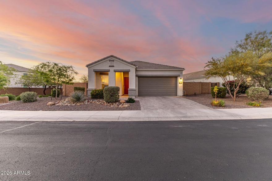 Beautiful 2020-built home offering effortless, move-in ready living. Positioned on a premium corner lot backing to an open park setting, this home captures stunning mountain views and features a perfectly sized yard with room to create your ideal outdoor retreat.
Inside, you'll find 4 bedrooms and 3 full bathrooms, along with a thoughtfully designed gourmet kitchen complete with white cabinetry and gray quartz countertops. As an added bonus, the cozy breakfast nook furniture is included with the sale, perfect for a seamless, turnkey feel.
Paver driveway and professionally landscaped front yard enhance the curb appeal while maintaining easy, low-maintenance living. The primary suite offers private backyard access, a beautifully designed walk-in shower, and a custom-built closet.