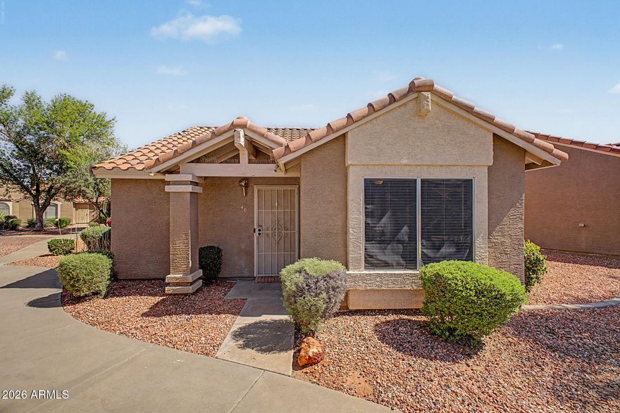 PRICE REDUCED! Rare standalone townhome across from community pool & spa!
Don't miss this rare opportunity to own a charming 2 bedroom, 1 bath standalone townhome ideally located directly across from the community pool and spa.
This inviting home features an open-concept kitchen and living area, perfect for everyday living or entertaining. Recent updates include luxury vinyl plank flooring installed in 2024 and a new water heater in 2025, offering modern style and peace of mind.
The primary bedroom includes a private patio exit and overlooks the peaceful greenbelt, while the front bedroom enjoys views of the pool area. The bathroom features dual entry access, adding convenience and functionality. All appliances are included:
-Refrigerator
-Stainless steel flat-top range
-Built-in microwave
-Dishwasher
-Newer stackable washer & dryer (2022)
Step outside to relax on the enclosed back patio adjacent to the greenbelt, perfect for quiet mornings or entertaining guests. Residents also enjoy easy access to the community pool and spa just steps away.
Located in a highly convenient area near shopping, dining, and Glendale Community College, this home combines comfort, updates, and an excellent location.
A truly special property -- must see!