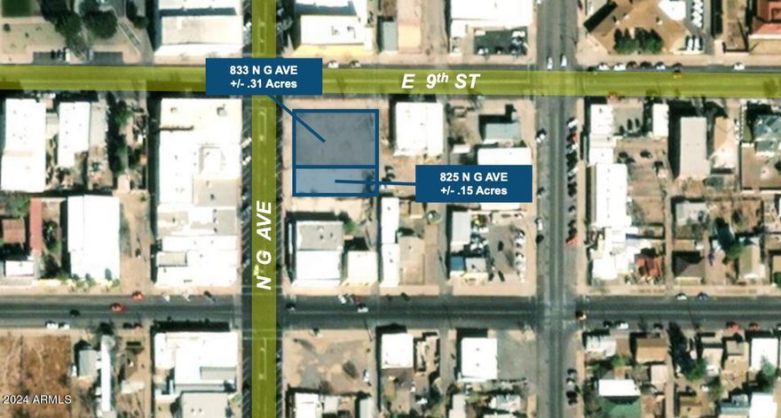 One of two land lots available for purchase in downtown Douglas, AZ. This lot is .15 acres and zoned general commercial. Lots are listed separately, but can be purchased at a combined price. Please inquire for more information.