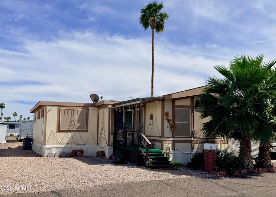 Lovely home home with approx. 1,200 sq ft, including a spacious Arizona room. Home features fresh paint, newer Samsung appliances, washer/dryer,  newer 4 ton A/C, 1-year-old 40-gallon water heater, upgraded high-end windows, and a walk-in travertine shower.

The functional layout plus Arizona room provides flexible living space for relaxing, hobbies, or guests. Located on a leased lot, with seller willing to negotiate a prepayment towards the Lease!

About Broadway Estates: This peaceful and friendly 55+ community has just 122 homes and amenities including a clubhouse, pool & spa, pickleball courts, fitness center, billiards, laundry room, fire pit, and more.

This home combines comfort, function, and lifestyle--don't miss this beautiful home!