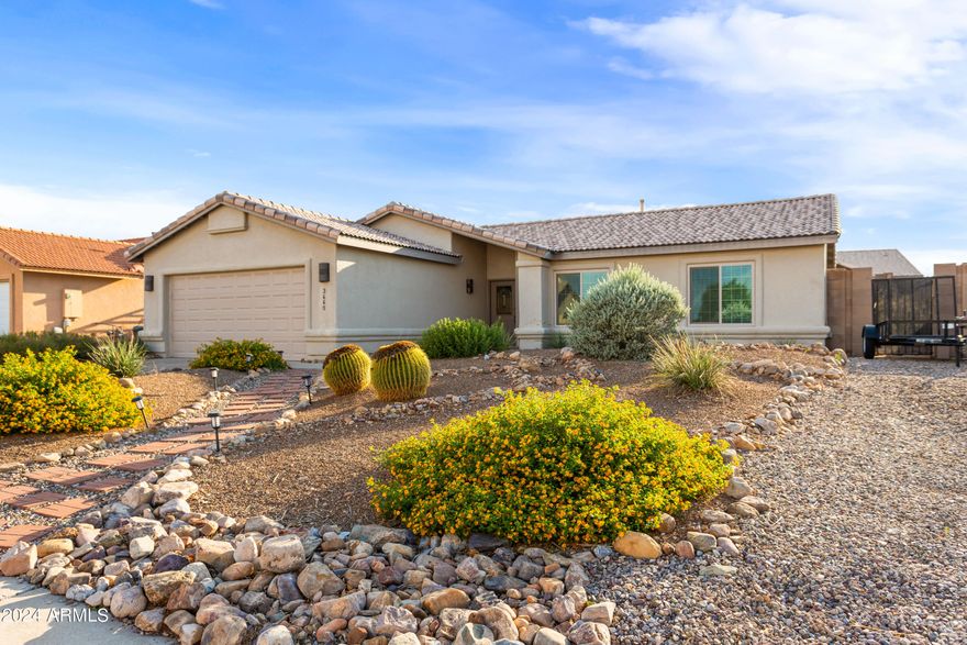 Beautiful 3 bed 2 bath home with a pool in desirable Canyon de Flores offers the perfect blend of comfort and luxury, ideal for families and individuals who enjoy both indoor and outdoor living. 
The heart of the home is the open-concept living area, where the living room flows seamlessly into the dining area and kitchen. This layout fosters an inclusive environment for entertaining and daily family interactions. The kitchen is equipped with modern appliances, generous counter space, and ample storage, making meal preparation a pleasure.
The standout feature of this home is the inground pool, which transforms the backyard into a private oasis wi. Perfect for hot summer days, the pool area is ideal for relaxation, exercise, and entertaining guests. Whether hosting a poolside barbecue or enjoying a quiet evening swim, the inground pool enhances the home's appeal and provides endless opportunities for outdoor enjoyment. This home offers a balanced lifestyle of comfort, convenience, and leisure. The primary bedroom, featuring an en-suite bathroom, provides a private retreat. The two additional bedrooms are versatile spaces that can serve as guest rooms, children's rooms, or home offices. 
Outside you will also find an area for your 4 legged family members in the dog run and on the other side there is even 30amp outlet for a RV. Call today for your private tour.