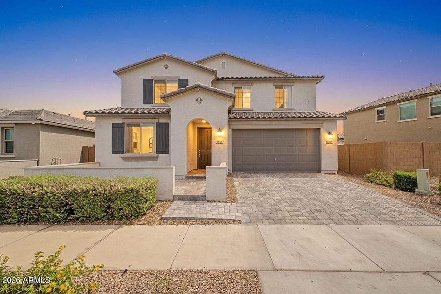 Beautiful 2-story home in Homestead North offering 5 bedrooms, 3 baths, and a spacious open layout designed for modern living. The kitchen features an extended counter perfect for entertaining, creating an ideal gathering space for family and guests. Set on a large lot, the home offers room to relax outdoors and enjoy low-maintenance living with mountain views as a scenic backdrop. The extra-large primary bedroom includes a generous closet and a private retreat feel. With a downstairs bedroom and bath, flexible living spaces, and a 2-car garage, this home combines comfort, function, and style in a growing Maricopa community.