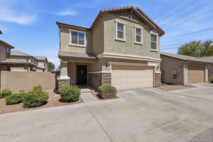 Welcome home to this beautiful, move-in ready home located near all the conveniences.  This 2-story, 3 bedroom/2.5 bathroom home is generously sized at 1900sqft.  The open floor plan joining the kitchen, dining area, and living room give the ability for everyone to enjoy visiting from just about any part of the downstairs living area.  Upstairs you will find an oversized loft that can serve as a second living room, play area for the kids, an office, or even a workout area. Leaving the loft area, you will find nicely sized kids' rooms and laundry room.  Lastly, the large master bedroom and bathroom finish off the second floor.  You'll find plenty of room for your California King bed and bedroom furniture.  The large bathroom has a double vanity, shower, linen closet, & separate toilet room. The two-car garage is capable of charging your EV.  From the appliances to the windows, this home comes with many Energy Star features.  Lastly, enjoy the community amenities and convenience to shopping, restaurants, sports venues, and outdoor fun!