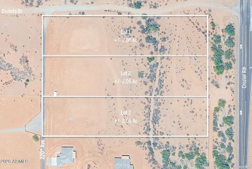 Great Location in Wittmann, AZ. Each lot has PAD sites already established. Shared Well is in place, with water lines to each lot. Electric has also been installed. These lots are ready to go. Perfect for a small builder or your own personal home.