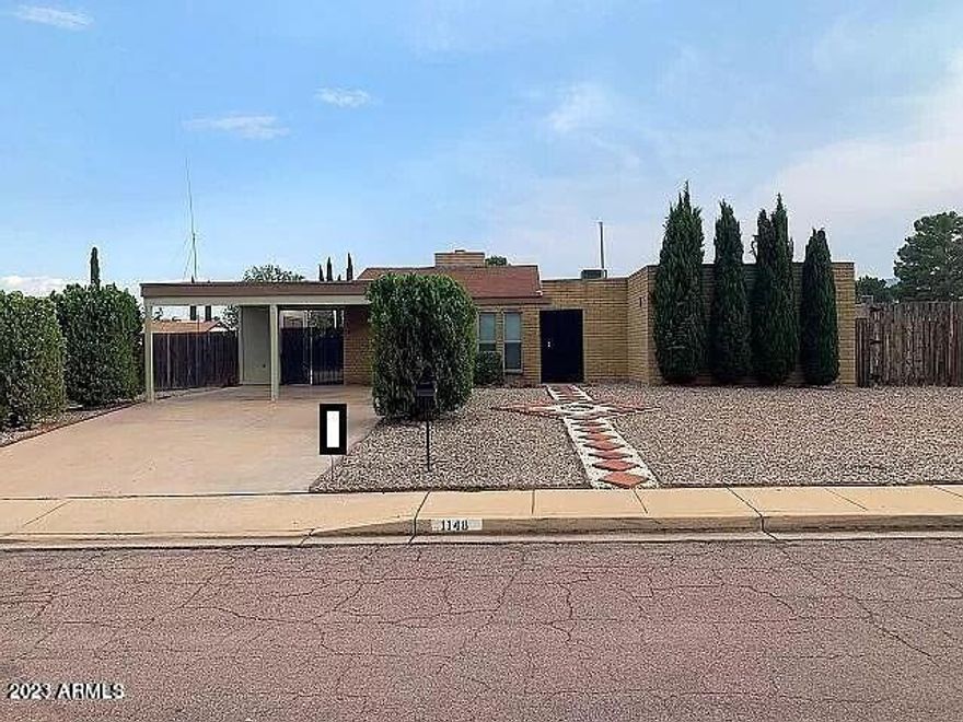 This updated 3BD/2BA/2CP, 1481 sf home located in the Meadows subdivision in Sierra Vista, AZ is minutes from Fort Huachuca, shopping, and schools. The home has a completely remodeled interior and exterior to include a refinished roof, paint and new A/C unit. Large backyard fully rocked. Detached storage workshop and separate dog run. Call today.