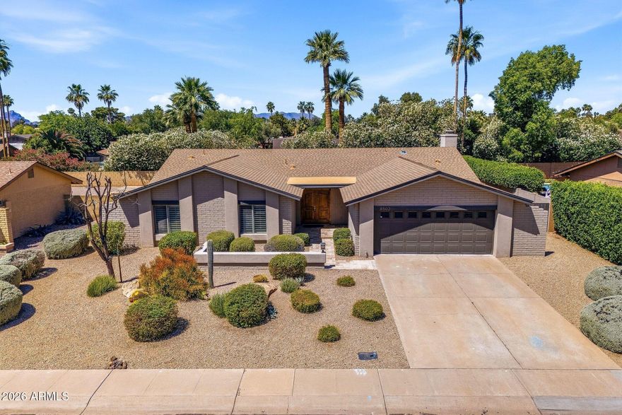 Experience the best of Scottsdale living in this beautifully updated McCormick Ranch home, ideally situated in one of the area's most desirable and established communities. Known for its scenic greenbelts, lakes, and premier lifestyle, McCormick Ranch offers unmatched convenience and charm. This light-filled residence features soaring vaulted ceilings, expansive living spaces, and refined finishes throughout. The chef's kitchen is appointed with upgraded cabinetry, granite countertops, stainless steel appliances, and a generous island that opens seamlessly to the inviting family room with a stone fireplace. The resort-style backyard showcases a pool, spa, travertine decking, and low-maintenance turf. Enjoy walkability to local favorites like Luci's at the Grove and The Vig McCormick Ranch. The backyard feels like a private retreat with a 2018 pool, in-water seating, a travertine spa, covered patio, fire pit, and easy-care green space.

Additional features include an epoxy garage, RV gate, and energy-efficient upgrades. Located near top dining, fitness, and within the sought-after Three C's school district. Look no further, as this home offers comfort, style, and convenience in one exceptional setting.
