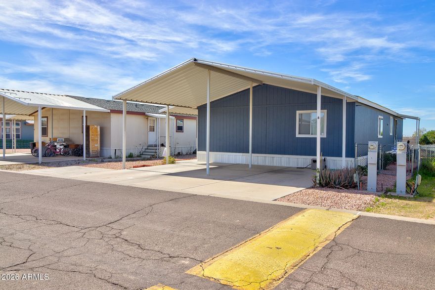 Welcome to this beautifully maintained 3-bedroom, 2-bathroom manufactured home offering 1,352 sq ft of comfortable living space in a desirable all-ages community! This charming double wide home is perfect for families, first-time buyers, or anyone looking for a low-maintenance lifestyle with resort-style amenities. Step inside to an open and inviting floor plan featuring a spacious living room, a bright kitchen with ample cabinetry and counter space, and a dedicated dining area ideal for entertaining or family meals. The primary suite includes a private bath and walk-in closet, while the two additional bedrooms are generously sized and share a full hall bath. Enjoy year-round comfort with central heating and cooling.