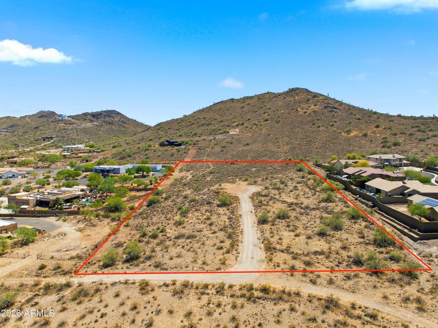 Desert Hills Hillside rare opportunity for 4 acre + divided lots featuring breathtaking 180-degree unobstructed views. Recorded map and CC&Rs already in place, offering a seamless path to begin building. Shared well with well agreement included. Ideally located just minutes from TSMC and Halo Vista while still offering privacy, serenity, and spectacular desert surroundings.