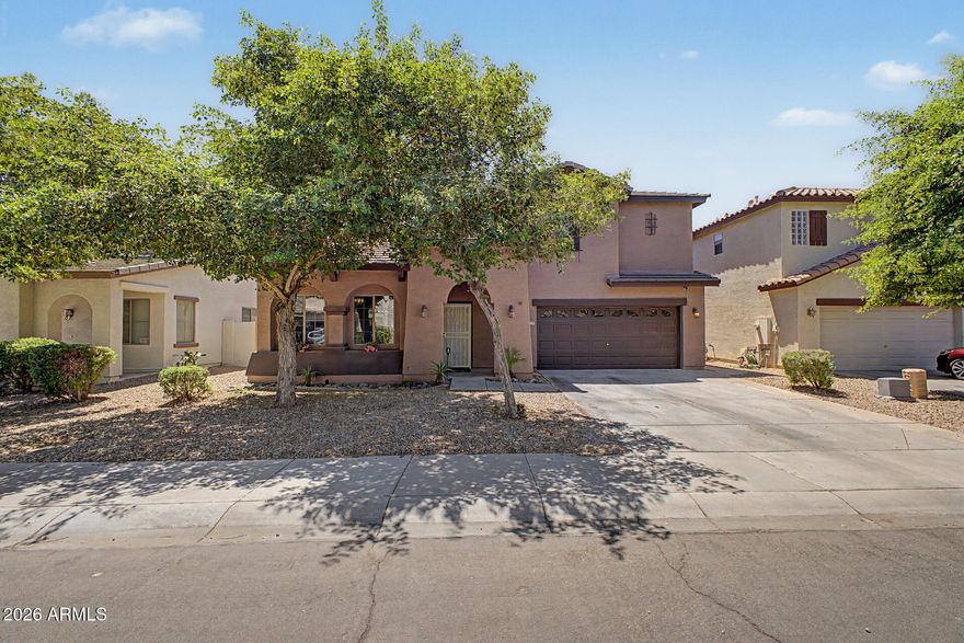 You'll fall in love the moment you step inside this stunning home featuring a spacious great room, neutral tones, and beautiful hardwood flooring. With 5 bedrooms and 2.5 baths, there's plenty of space for everyday living and entertaining. The kitchen offers granite countertops, 42-inch cabinets, a pantry, stainless steel appliances, and a large island. The primary suite includes a walk-in closet and dual sinks. Step outside to your own private oasis with a lush green backyard, covered patio, built-in BBQ, sparkling pool, and multiple seating areas. A separate patio off the fifth bedroom adds flexibility. Complete with a 2-car garage and low-maintenance front yard.
