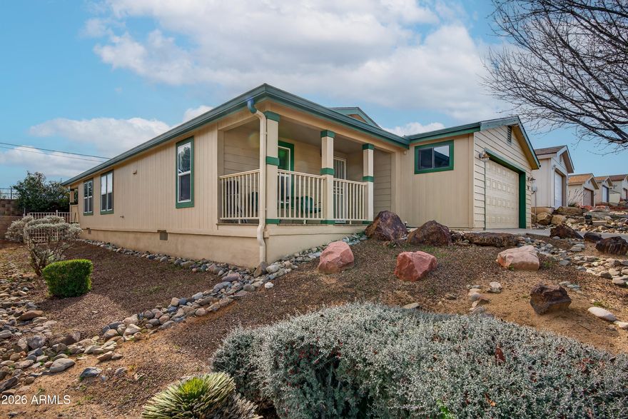 Conveniently located close to shopping, restaurants, and Camp Verde's downtown quaintness. This home has been well maintained and features lovely landscaping, covered porches, fenced backyard, and a roomy 2-car garage. Inside you will find a spacious floor plan, generous sized kitchen, and a bonus room that can be an office, den, hobby room, whatever you like. Lovely views surround this community and offer high walkability as well.