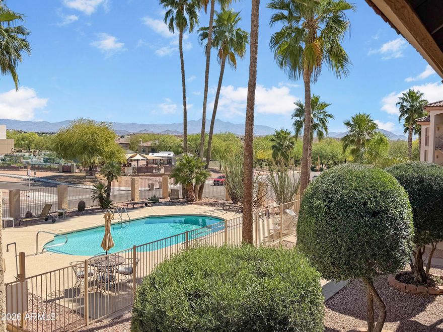 Beautiful condo in the heart of the highly desired Fountain Hills community. Enjoy breathtaking Four Peaks mountain views from the front entry walkway and additional mountain views from the community pool. This home features updated finishes throughout with no need for renovations, making it truly move-in ready. The extra-large back patio offers the perfect space to relax, entertain, and enjoy Arizona living. Ideally located within walking distance to shopping, dining, and the world-famous Fountain, this property combines comfort, convenience, and incredible scenery in one of the area's most sought-after locations!