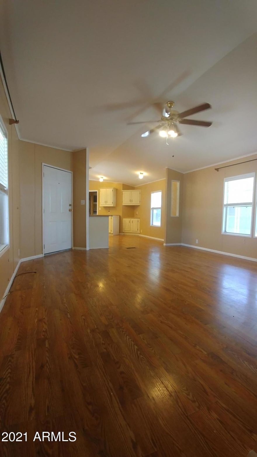 Nice open floor plan. 2 bedroom, 2 bath home on large corner lot. Located in the Gated Sierra Vista Mobile Home Village on leased land. The community offers 2 clubhouses, exercise room, indoor & outdoor pool, spa, and walking trails. All conveniently located close to town.