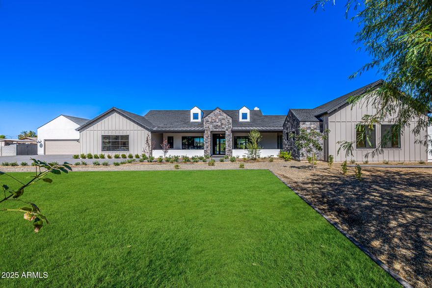 Wow! Awe-inspiring home nestled on a HUGE 1.02-acre lot can be yours! This architectural masterpiece, worthy of a magazine cover, seamlessly blends comfort, luxury, and modern sophistication. Featuring a casita, 6-car garage, stone façade, and mature landscaping that enhances its impressive curb appeal. Sleek interior boasts hardwood flooring, dramatic exposed beams on vaulted ceilings, recessed lighting, and top-quality finishes throughout. You'll love the open den, formal dining room, and expansive open floor plan highlighted by a wood-burning fireplace and multi-sliding glass doors to the back patio. Chef's kitchen is truly exceptional, showcasing abundant cabinetry, marble counters, two center islands, and high-end stainless steel appliances. Grand owner's retreat won't disappoint. Direct outdoor access, a spacious walk-in closet, and a lavish ensuite comprised of a garden tub and a floor-to-ceiling tiled shower complete the picture. A versatile bonus room provides endless possibilities for work or play. Let's not forget about the generous sized backyard, which includes a covered patio and swimming pool. This rare find has everything you've ever dreamed of! Hurry!