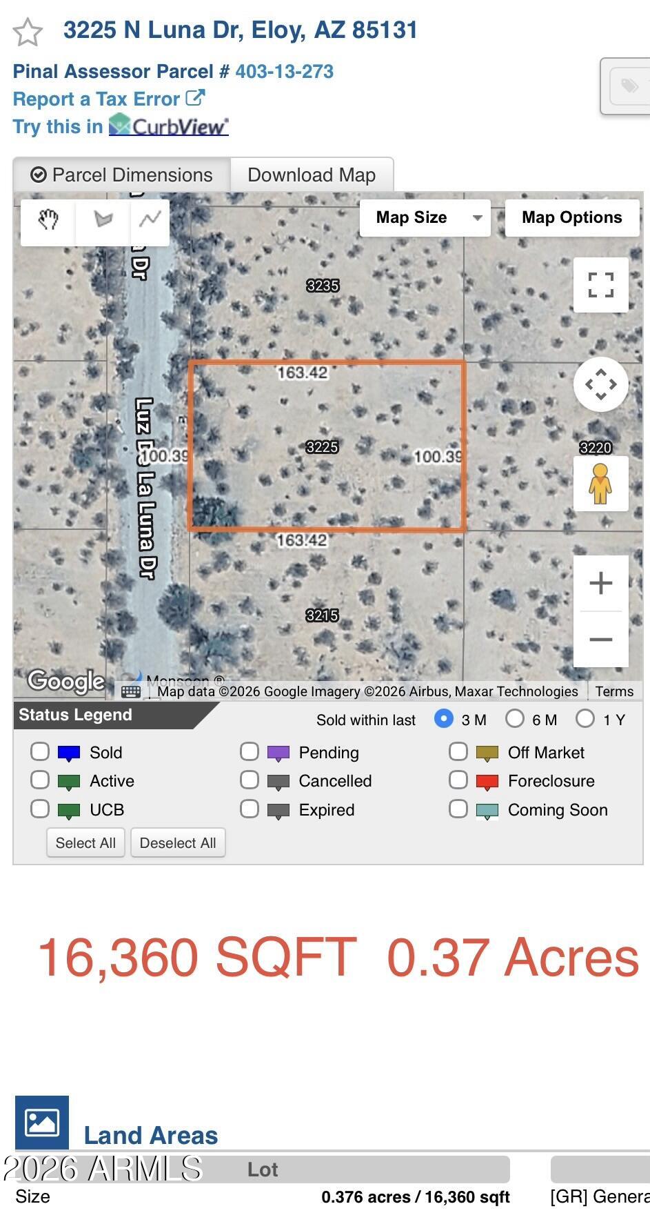 TOLTEC/ARIZONA VALLEY UNIT FIVE - Land