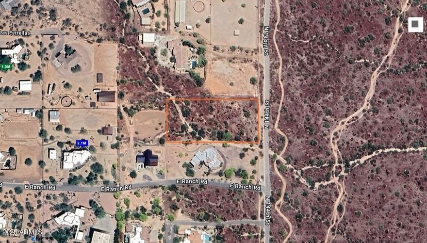 Desirable Rio Verde, 1,7 acre lot with water and power, shared well, 4 shares, private location, property borders Tonto National Forest to the east, unobstructive stunning mountain views of Four Peaks. Unincorporated Maricopa County, no HOA, horse privileges. Power to the property, will require septic. Level topo, slightly sloping, no hillside. Custom homes around, lush desert with Saguaros. 144 st paved up to Ranch Rd. Do not miss opportunity to build your dream home here!