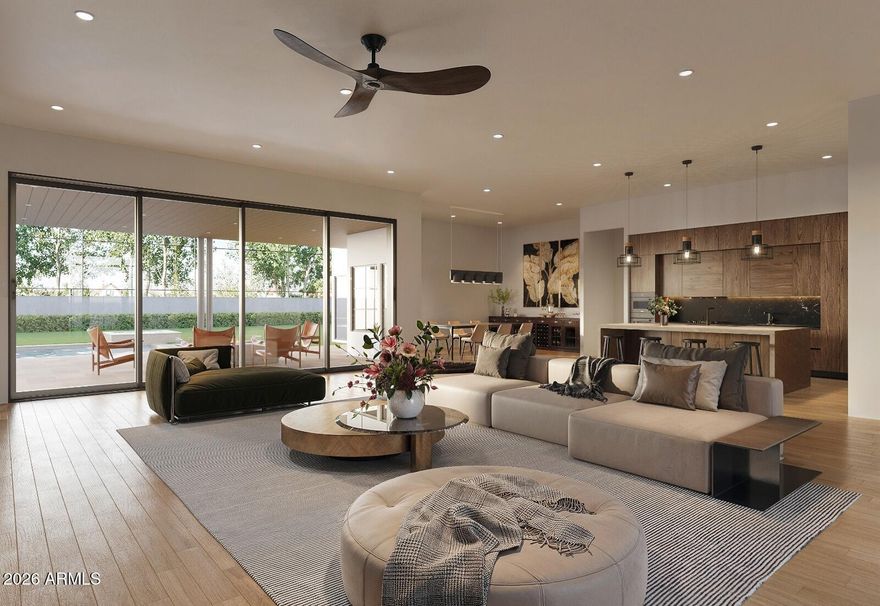 Experience modern living in this brand-new construction home that can still be CUSTOMIZED TO BE ANY BUYER'S DREAM HOME! Located in arguably one of the best neighborhoods in Arcadia, this well-thought floor plan features 4 bedrooms plus an office AND a den/game room! The large kitchen is at the heart of the home overlooking the great room and features custom cabinetry, Quartzite countertops, Thermador appliance package, walk-in pantry and Butler's pantry. A 20-foot sliding glass door opens the inside up to the backyard with sparkling pool, spa, built-in BBQ, gas firepit and large grassy space. Spacious primary suite has entrance to backyard, oversized walk-in closet with custom cabinetry and spa-like bathroom. All of this and located close to dining, restaurants and entertainment!