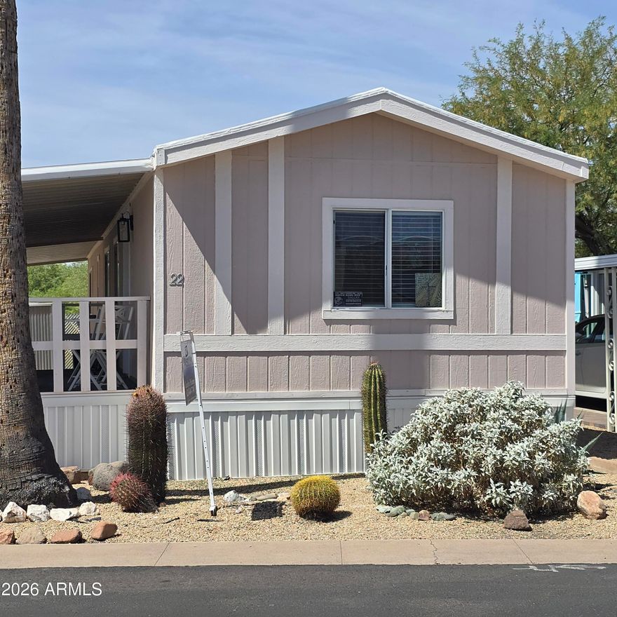 ON LEASED LAND:

Dont miss out on this absolutely beautiful remodeled 1987 Fugua.  2 bedroom 1 bath split floorplan.  This home has an open front room and kitchen. Kitchen has newer cabinets, stainless appliances and granite countertops.  Both bedrooms are spacious.  Inside stackable laundry.  Enjoy outdoors on your front deck.

El Camino MHP is a 55 plus age restricted community.  Spa, shuffleboards, putting green.