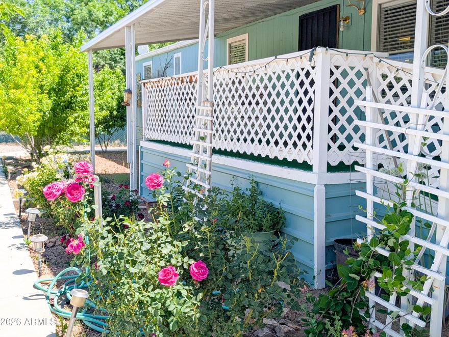 Peaceful Home with Private Casita.
Nestled in a quiet, serene setting near Clear Creek, this beautifully updated 2-bedroom, 2-bathroom main home offers the perfect blend of modern comfort and natural beauty. Inside, you will find spacious living areas featuring updated flooring throughout and a recently renovated kitchen equipped with contemporary finishes. Peace of mind comes built-in with a newer air conditioning system to keep the home perfectly climate-controlled year-round.

Step outside into your expansive, private backyard oasis, complete with lush fruit trees, blooming rose bushes, and a handy storage shed. The property also features a detached garage and a fully equipped casita--boasting its own kitchenette, bathroom, and separate living space--making it an ideal setup for guests, renters, or multi-generational living.

Key Features:
Main Home: 2 beds, 2 baths, updated kitchen, newer flooring, and a newer A/C system.
Detached Casita: Private entrance, kitchenette, bathroom, and Bedroom for guests or family.
Outdoor Living: Large backyard, mature fruit trees, rose gardens, and a storage shed.
Location: Quiet, nature-filled neighborhood just a short walk from Clear Creek.
Parking: Spacious garage with ample storage.  Large concrete driving including a sidewalk around the entire perimeter.