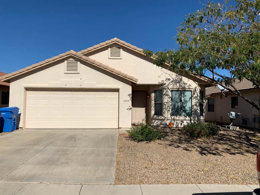 This 3BD/2BA/2CG 1648 sf rental property in the Silverado subdivision located in Sierra Vista, AZ is close to Fort Huachuca, shopping, and schools. This cozy home has tiled floors with carpets in the living area and bedrooms, a walk-in master shower and a tub, dual master bathroom sinks, a spacious family room, and a covered patio with a low-maintenance front and backyard. This rental home will not last long! Please call to schedule a showing today.
