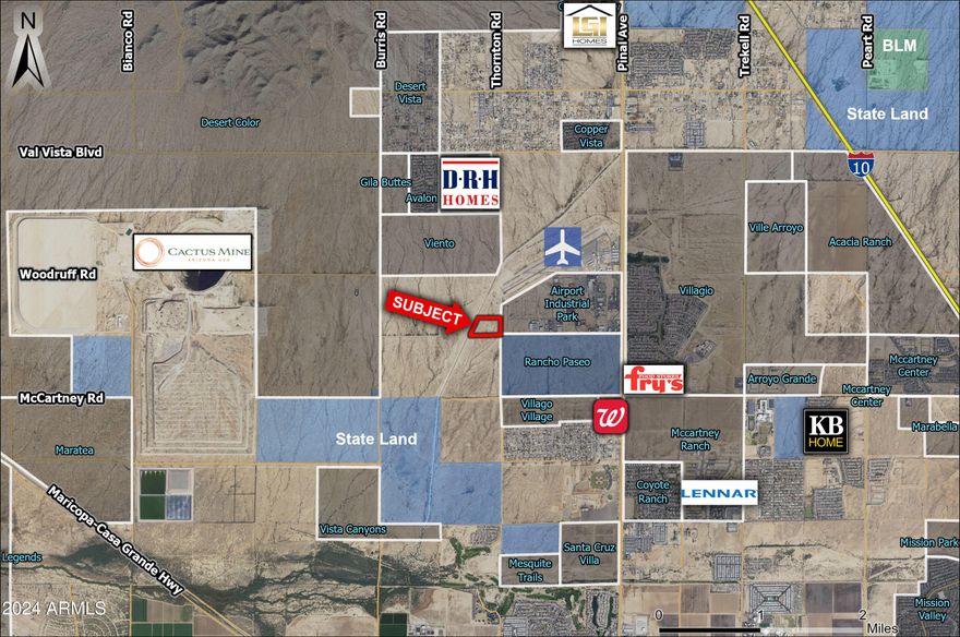 Excellent opportunity for Industrial / Manufacturer in Casa Grande.  Water and Sewer are located at the SEC of the property along Thornton Road.  General Plan allows for a variety of uses.  Submit all offers.