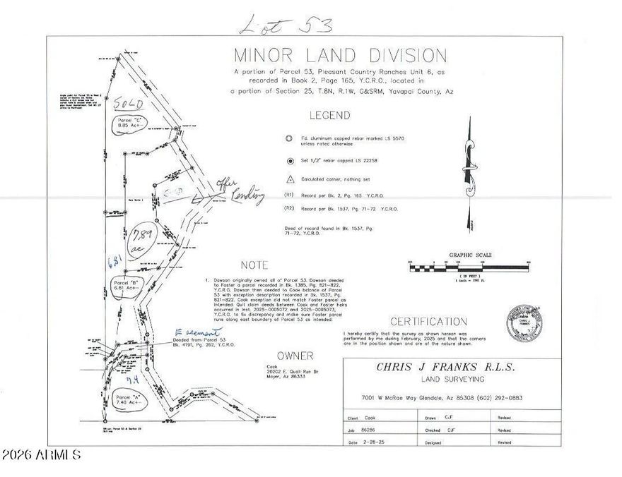 owner will carry a note with $10k down  $300. monthly  a total of three parcels available including the old ranch home.  lowest price in the entire 4,000 acres.  One parcel is already sold where the trailer is.  37750 s cow creek rd