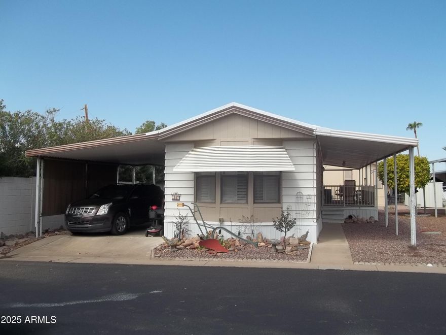 Motivated Seller offering 10% Off for Veterans & 15% Off for Disabled Veterans. 
Brand New AC & Heat installed. Private 2 bedroom, 2 bath manufactured home built in 1984. Located in the Silver Spur Village 55+ Community. Located at the end of the street. Nice raised covered deck. Pet Friendly.