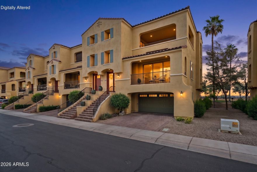 LOCATION, LIFESTYLE & LUXURY IN THE HEART OF CHANDLER! Nestled in a boutique GATED COMMUNITY just steps from premier dining, shopping & quick access to I-10 & Loop 202, this home offers unmatched convenience. BRAND NEW PAINT & LARGE GLASS PANEL SLIDERS ON ALL 3 LEVELS create seamless indoor-outdoor living with incredible natural light. Enjoy a SPACIOUS SPLIT FLOORPLAN designed for privacy, including a versatile first-level suite with full bath. The UPGRADED KITCHEN features DUAL OVENS, QUARTZ COUNTERS, R/O SYSTEM, oversized island, & abundant cabinetry to ceiling! With 3 FULL BATHROOMS (ONE PER LEVEL), a luxurious primary retreat with oversized shower and balcony, ALL APPLIANCES INCLUDED, and HOA-maintained exterior, this is LOW-MAINTENANCE, LOCK & LEAVE LIVING AT ITS FINEST.